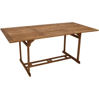 DEGAMO KORFU Gartentisch 90 x 180 x 75 cm Braun