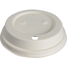 ABENA Gastro 50 Stück weiße Trinkdeckel (8 cm), plastikfreie Deckel aus Bagasse, kompostierbar, Einweg-Deckel für Ihre Tee- und Kaffeetasse zum Mitnehmen