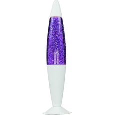 Bild Dekorative Lavalampe JENNY Glitter Violett Lila Weiß 42cm hoch Tischleuchte Stimmungslicht