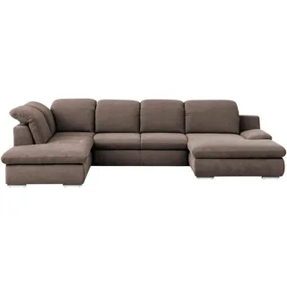 Livetastic Wohnlandschaft , Taupe , Metall , Ottomane links, U-Form , 353x212 cm , Made in Eu , seitenverkehrt erhältlich, Hocker erhältlich, Rücken echt, Armteil rechts , Wohnzimmer, Sofas & Couches, Wohnlandschaften, Wohnlandschaften in U-Form