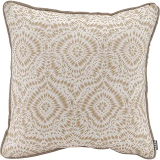 H.O.C.K. Dekokissen »Badu Batik Steel Outdoor« mit Keder, Kissenhülle mit Füllung, 1 Stück, beige