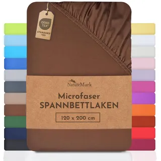 NatureMark Spannbettlaken Mikrofaser-Polyester 120 x 200 cm schoko braun