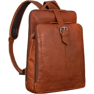 STILORD 'Rena' Rucksack Leder Vintage Groß Cityrucksack Herren und Damen Tagesrucksack Laptop Rucksack 13-14 Zoll Damenrucksack/Herrenrucksack Echtleder Unisex, Farbe:maraska - braun