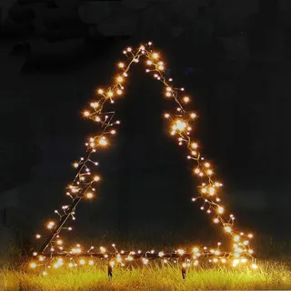 Tanne Metallrahmen LED beleuchtet Weihnachten mit Erdspieß Größe: 75 cm - Schwarz