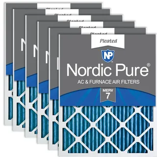 Nordic Pure Merv 7 Bundfaltenhose AC Ofen Filter, Box von 6, 2,5 cm 16x25x1M7-6