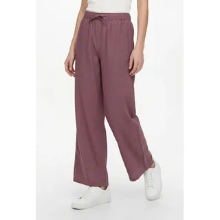 Culotte ONLY "ONLGOA MW LIN BL PULL-UP CULOTTE CC PNT", Damen, Gr. M (38), N-Gr, lila (rose braun), Web, Obermaterial: 70% Viskose, 30% Leinen, unifarben, knöchelfrei, Hosen Culotte, mit Leinen