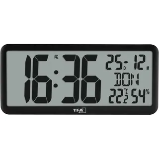 TFA Digitale Wanduhr 60,4525 schwarz