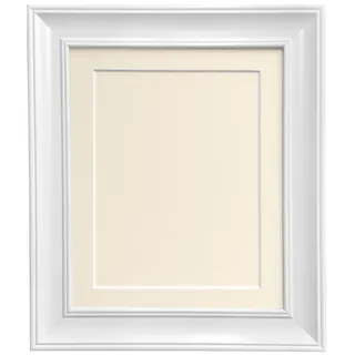 FRAMES BY POST Scandi Vintage Bilderrahmen mit elfenbeinfarbenem Passepartout und Rückwand für Bildgröße A2, 76,2 x 50,8 cm, Weiß