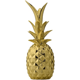 Bloomingville Deko Ananas Home Decor Deko Dekoration Ø 9 x H 24 cm, Gold, Keramik