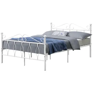 [en.casa] Metallbett Apolda (140 x 200 cm Schlafzimmer, Betten, Metallbetten