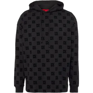 hugo underwear Kapuzensweatshirt »Flock AOP Hoodie«, mit Monogramm-Allover Print HUGO Underwear Black XL (54)