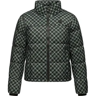 Ragwear Winterjacke "Winterjacke Serah Print" ohne Kapuze wasserdichte Winter Steppjacke mit Hahnentritt Muster, dusty grün