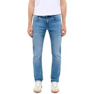 Slim-fit-Jeans MUSTANG "Herren Style Oregon Slim K", Herren, Gr. 34, Länge 32, blau (322 mittelblau), Denim/Jeans, 66% Baumwolle, 32% Polyester, 2% Elasthan, unifarben, slim fit, Jeans Slim-fit-Jeans