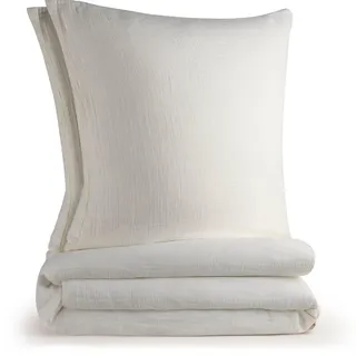 Blumtal Bettwäsche 200x200 cm - Bettbezug 200x200 - 2x 80x80 Beige Textil, Schlaftextilien, Bettwäsche, Bettwäsche