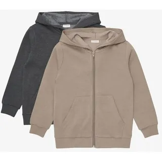 Minymo Sweat Jacket w. Hood (2-pack) fossil (2563) 86