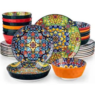 Château Serviesset – Tafelservice – 8 Personen – 32-teilig – Keramisch – Frühstücksteller – Bohemian Design