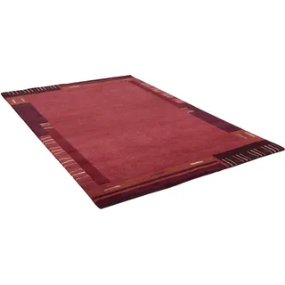 Wollteppich THEKO "Kailash 110" Gr. 6, rot, B:200cm H:20mm L:300cm, Wolle, Teppiche, Wollteppich, reine Wolle, handgeknüpft, mit Bordüre