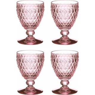 Villeroy & Boch Boston 4er Set Boston Coloured Kelch, Weißweinglas auf Fuß rosa - Rosa