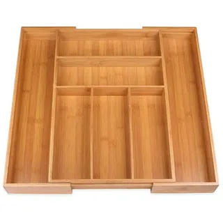 Schramm Besteckkasten Bambus größenverstellbar 30-48 x 46 x 5 cm 5-7 Fächer Küchenorganizer