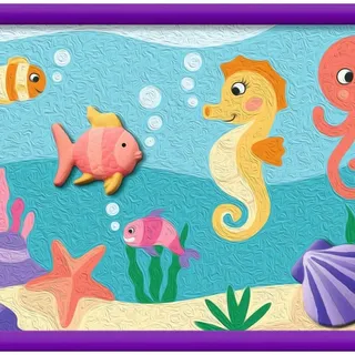 Ravensburger CreArt Serie D, Seepferdchen mit Gips, Malen nach Zahlen, Malset, 20 x 26,5 cm, Spiele für Kinder 9 Jahre, Geschenkideen, Geschenk für Kinder 9 Jahre