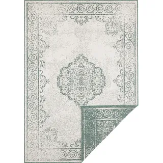 Northrugs In- Outdoor Teppich Cebu Wendeteppich Wetterfest Orientalisches Vintage Design Läufer für Balkon Terrasse Garten Wintergarten Wohnzimmerteppich Wasserfest in Grün