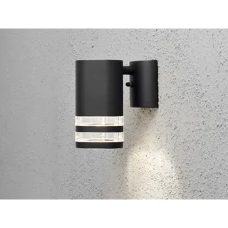 LED Außenwandleuchte Downlight Fassadenbeleuchtung, Außenleuchte 15,5cm, Schwarz - Schwarz