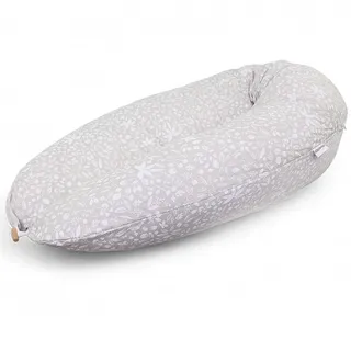 HOBEA-Germany Stillkissen 190 cm x 76 cm XXL Schwangerschaftskissen Seitenschläferkissen Stillkissen mit Bezug aus Bio Baumwolle (Waldzauber grau)