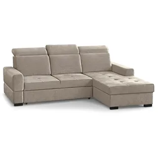 Ecksofa AXEL MINI - Wohnlandschaft, Polstersofa, Polstercouch [RECHTE Seite - Cappuccino: Voss 34]