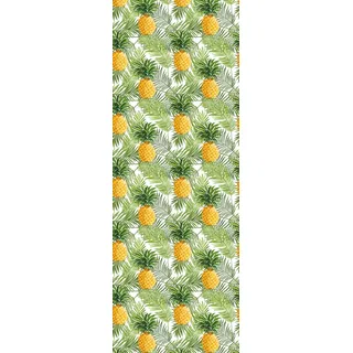 queence Vinyltapete »Kennedy« bedruckt   tropisch glatt 90x250cm, selbstklebend, kinderleichte Anbringung,, Sticker, gelb