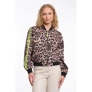 Blouson RINO & PELLE "BANNER", Damen, Gr. 42, leopard neon, Web, Obermaterial: 97% Polyester, 3% Elasthan. Futter: 100% Polyester, Bündchen, Jacken Blouson, mit falscher Tasche am Ärmel