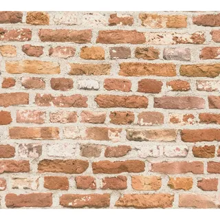 A.S. Création Vliestapete Backsteine 32 cm x 10 m 388291 Rot/Orange