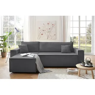 OTTO home Eckcouch Cord 2-Sitzer Grau