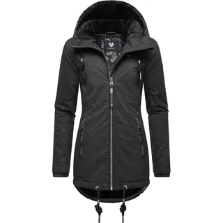 Ragwear Damen, warme Winterjacke kurz wasserdicht mit Kapuze Zuzka Winter Black22 Gr. 4XL - 4XL