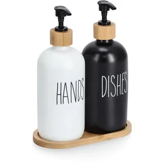 Zeller Seifenspender-Set 500ml Schwarz