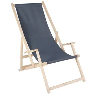 MuCoLa Strandstuhl mit Armlehne 51,5 x 98,5 x 101,5 cm anthrazit