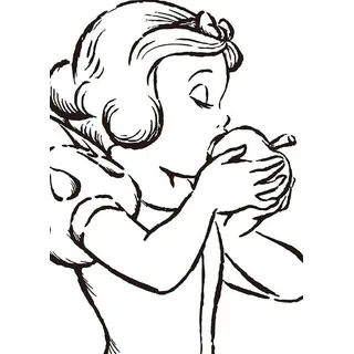Komar Bild »Snow White Apple Bite - white« Disney 1 Stk. tlg. Wandbild zur Dekoration im Kinderzimmer - ohne Rahmen, schwarz