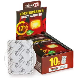ThermoPad Körperwärmer – DAS ORIGINAL: 10x Wärmepflaster für den Rücken I 12 Stunden Wärme I Sofort einsatzbereite Wärmepads, geeignet als Nackenwärmer, Schulterwärmer & Nierenwärmer