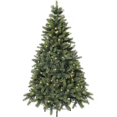 Creativ green Künstlicher Weihnachtsbaum »Weihnachtsdeko, künstlicher Christbaum, Tannenbaum«, incl. integrierter Lichterkette, 150 LEDs, grün