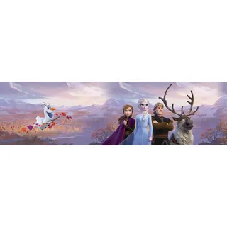 AG Design ELSA mit Freunden in den Bergen, Frozen 2, Disney, dekorative Wandbordüre für Kinderzimmer, 5 m x 10 cm, WBD 8159, Mehrfarbig, 0,1m