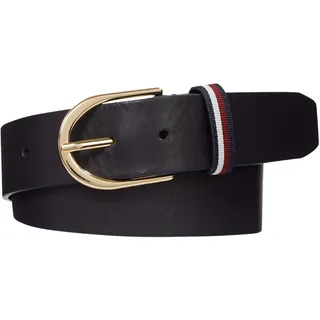 Tommy Hilfiger Damen Gürtel Casual 3,5 cm aus Leder, Blau (Space Blue), 75 cm