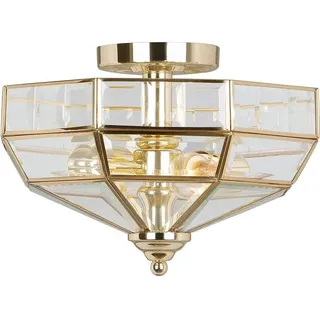 Elstead Lighting Old Park 1-flg. 23 cm Messing/Glas
