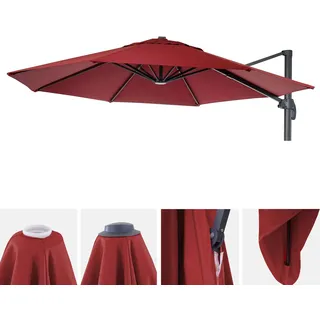 Mendler Sonnenschirmbezug HWC-A96 rund Ø3,5m Polyester - Bordeaux | 8 Streben, 220g/m2, Ersatz-Bezug, z.B. für, Ampelschirm