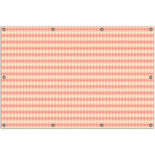 Wallario Outdoor-Poster für Garten oder Balkon, Motiv Muster Herzen in beige und rot, in ca. 100 x 150 cm - Weiß