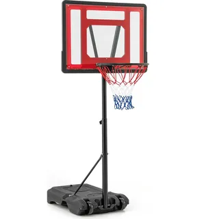 Costway Pool Basketballkorb outdoor, Basketballständer 115-135cm höhenverstellbar, tragbarer