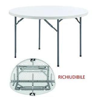 Tisch Hdpe / Stahl Vigor Artu ' Runde Klappbar DIA.122 CM