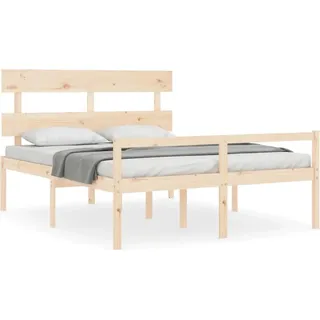 vidaXL Seniorenbett mit Kopfteil 160x200 cm Massivholz - Braun