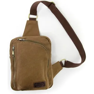 Manoro Herren Crossover Tasche khaki Canvas 19x5x25 cm D2OTK213N - Grün