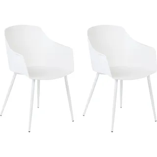 Beliani Esszimmerstuhl Kunststoff weiß 2er Set
