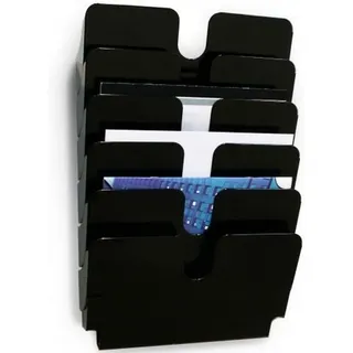 Durable Prospektspenderset Flexiplus 6 Querformat, A4 quer sw 6tlg Wandmontage