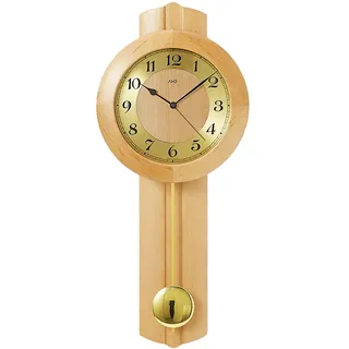 AMS 5165/16 Wanduhr Funk Funkwanduhr mit Pendel Holz Erle Pendeluhr - Schwarz